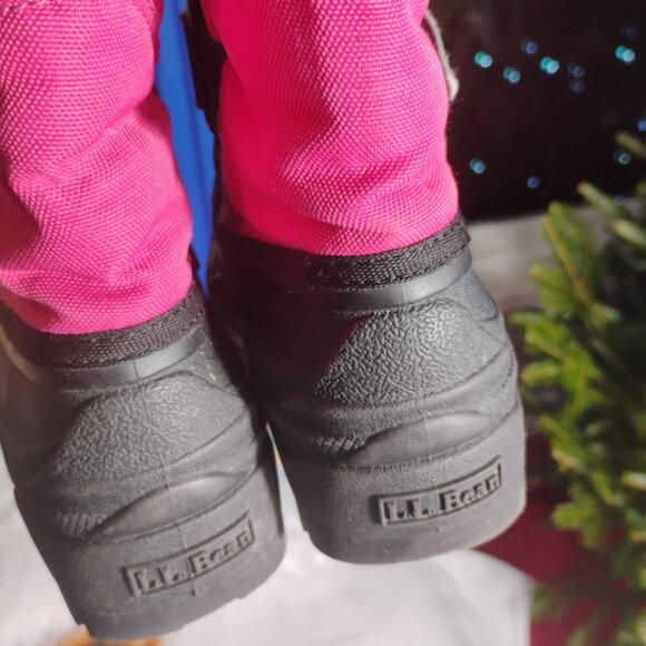 L.L. Bean Kids Snow Boots Size 13 Pink Black Insulated - Picture 5 of 6